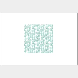 Green minimal Palm Leaves Posters and Art